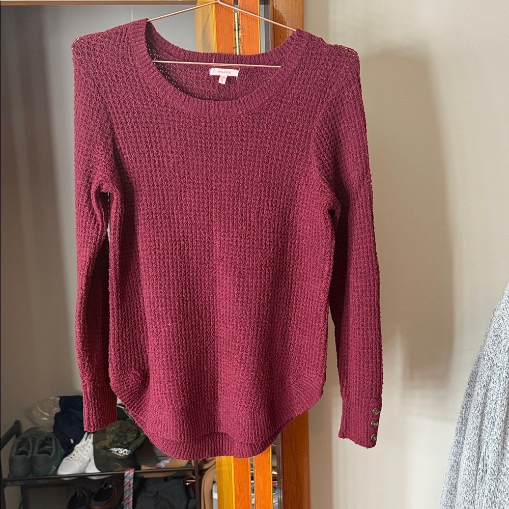 Maurices Maroon Crew Neck Sweater